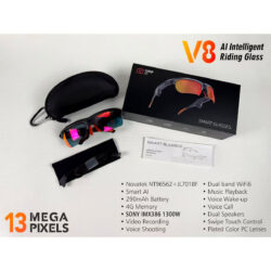 عینک هوشمند دوربیندار V8 عینک هوشمند دوربیندار V8